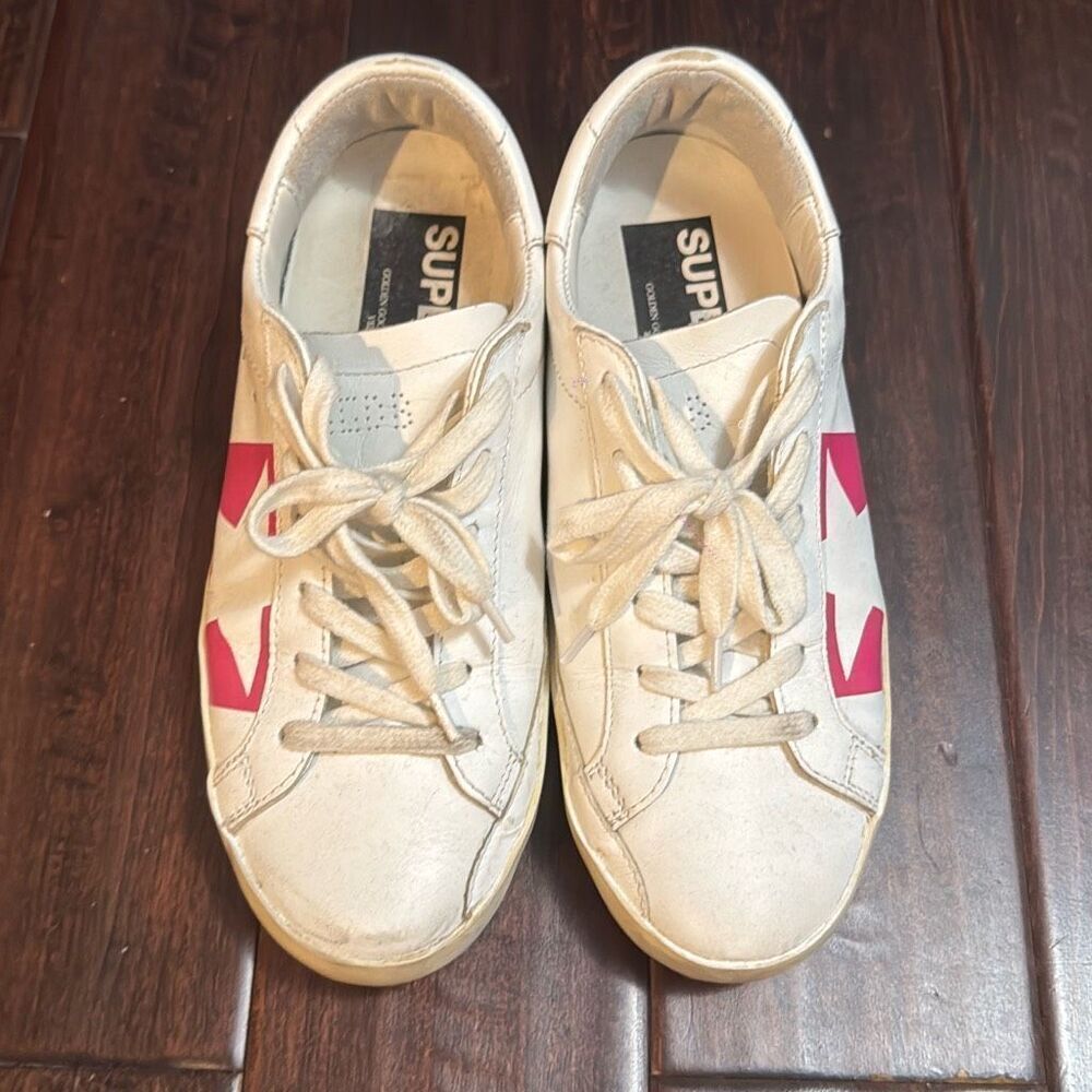 Golden Goose superstar White / Pink leather women's sneakers size 35 - Picture 2 of 9